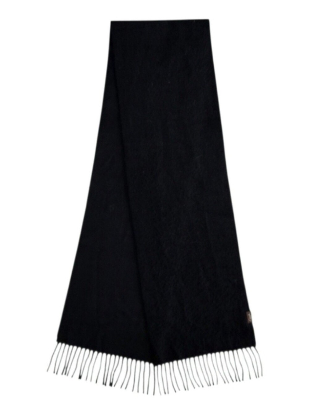 Coach Black Wool And Cashmere Fringe Scarf-EUC